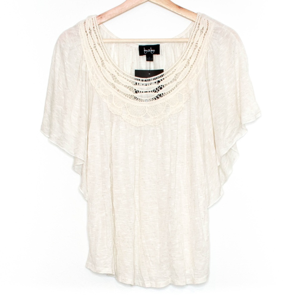 NWT By & By Womens Top Iovry XL BL